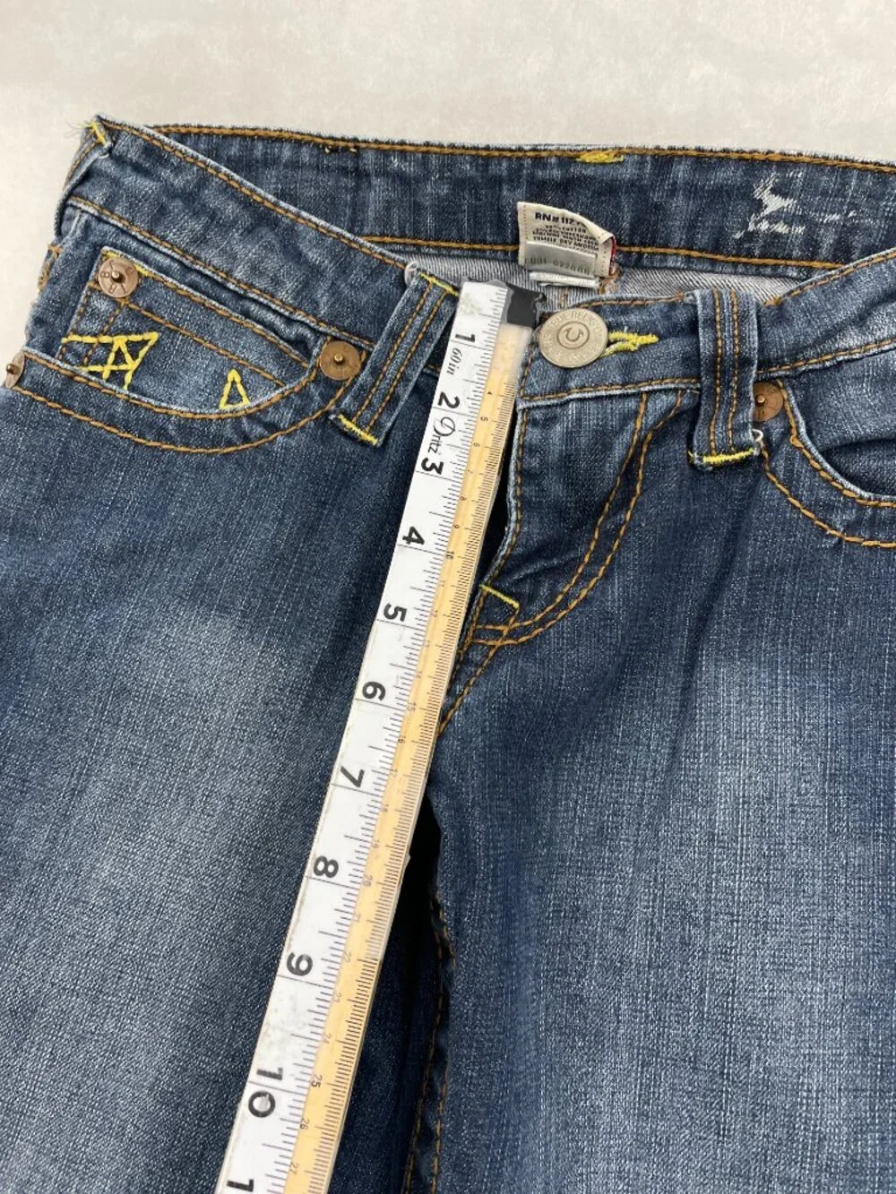 True Religion Joey Big T Flare Leg Blue Jeans USA Made Vintage 28 Women's 28x31 - Picture 10 of 13
